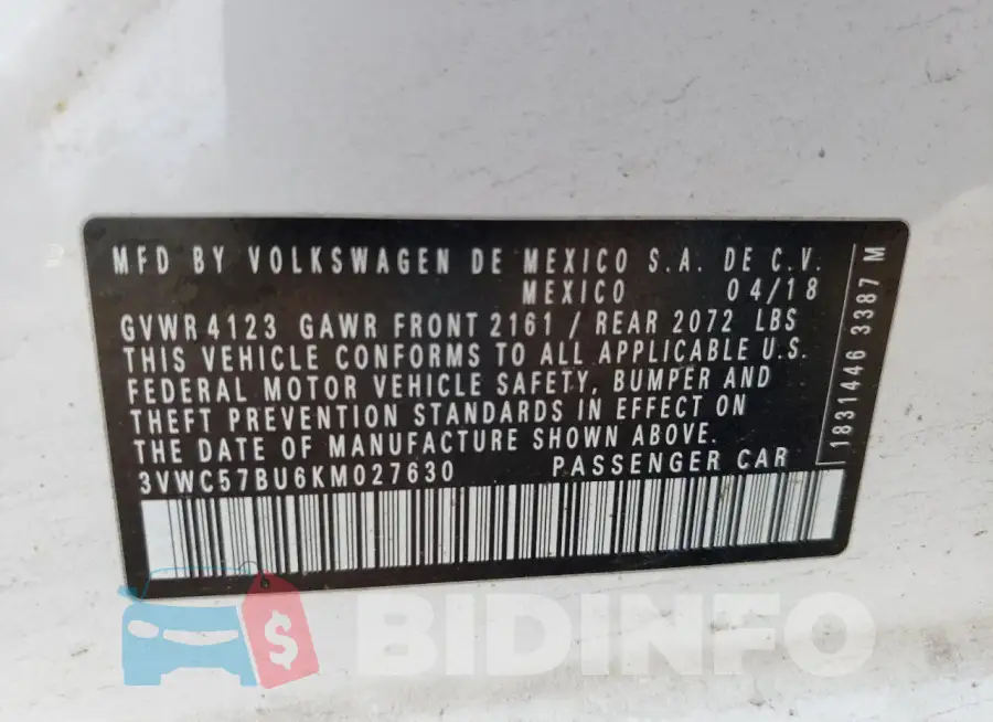 3VWC57BU6KM027630 Photo# 12