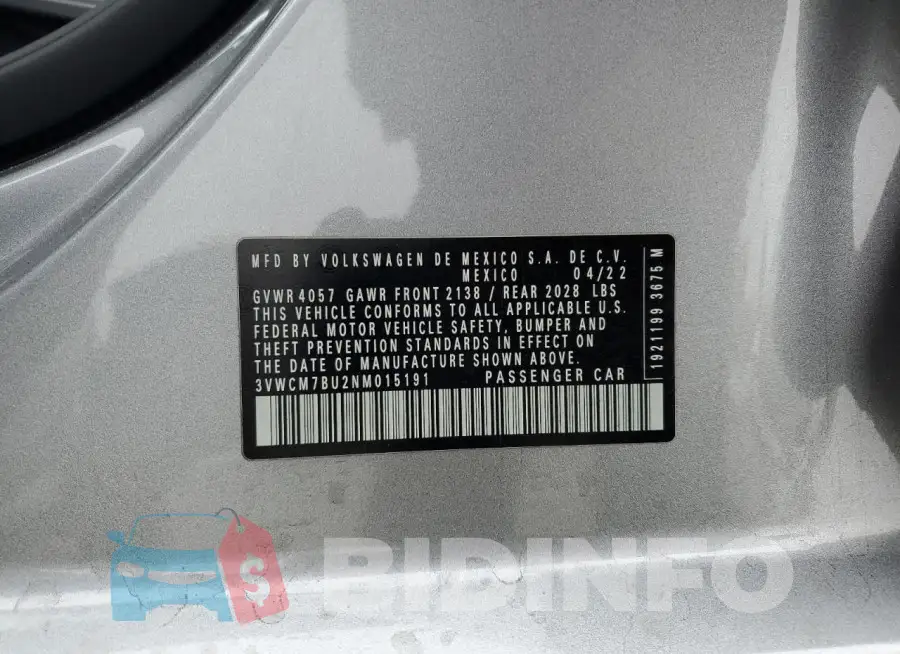 3VWCM7BU2NM015191 Photo# 13