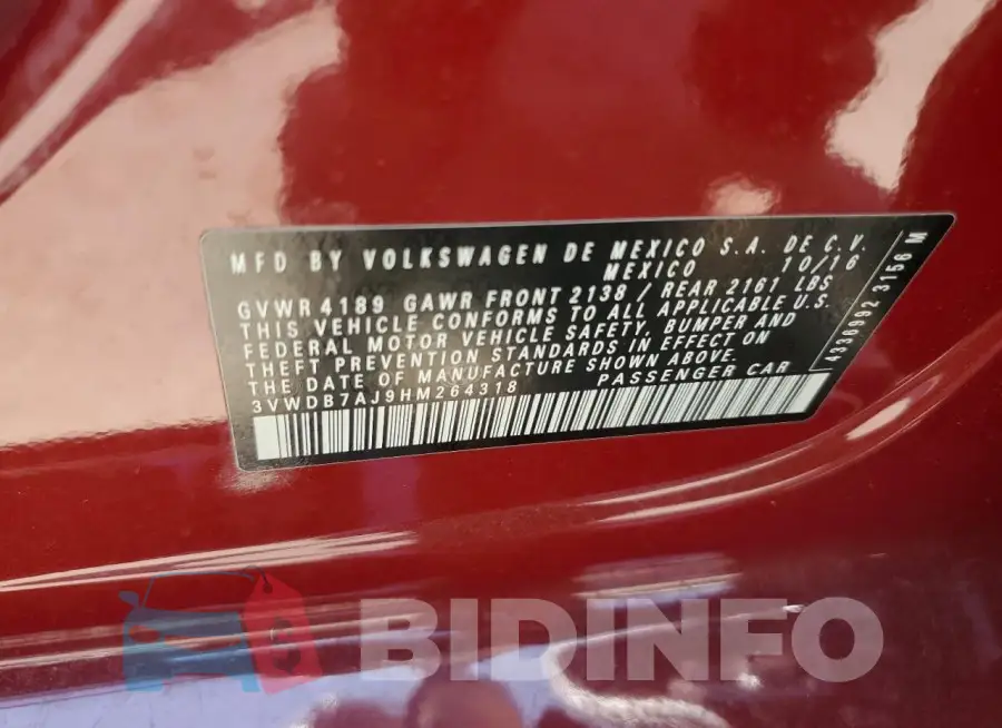 3VWDB7AJ9HM264318 Photo# 12