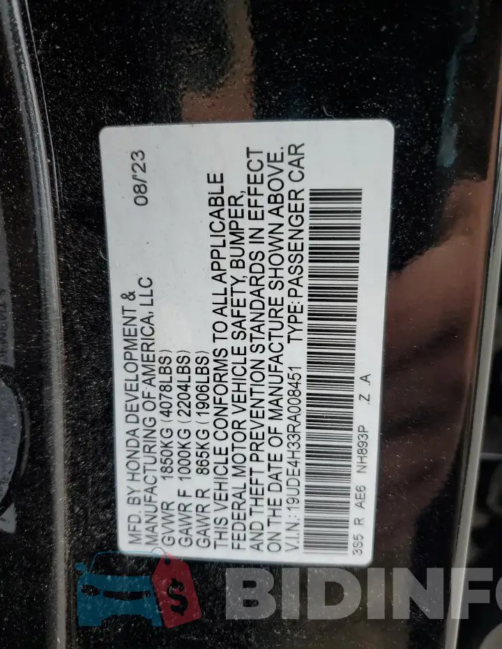 19UDE4H33RA008451 Photo# 12