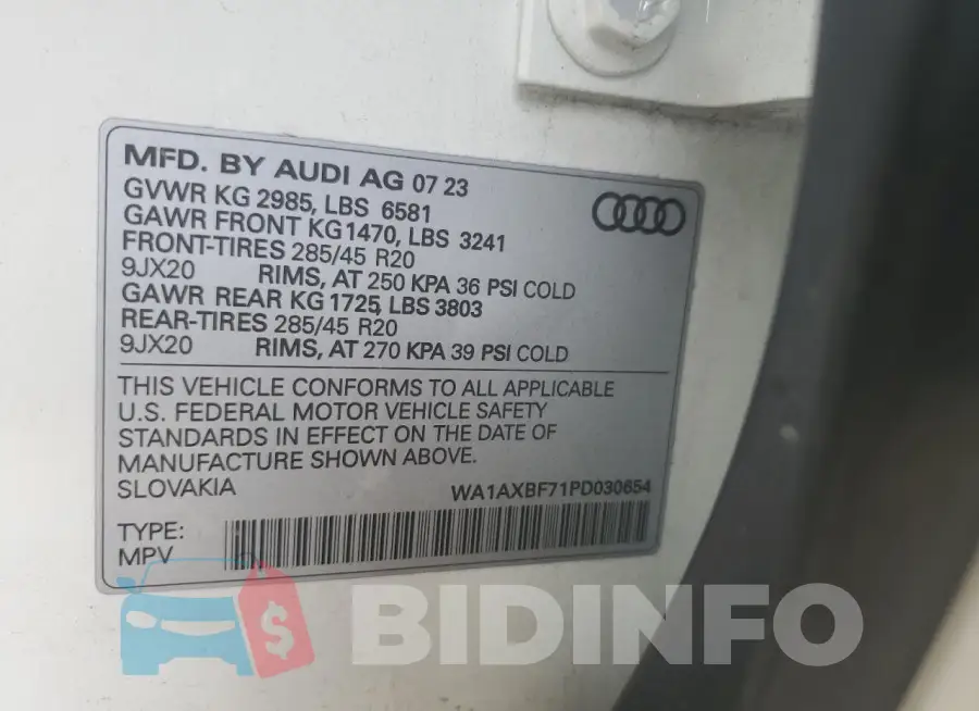 WA1AXBF71PD030654 Photo# 12