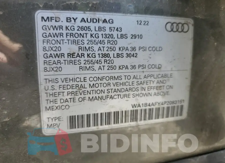 WA1B4AFY4P2083151 Photo# 13