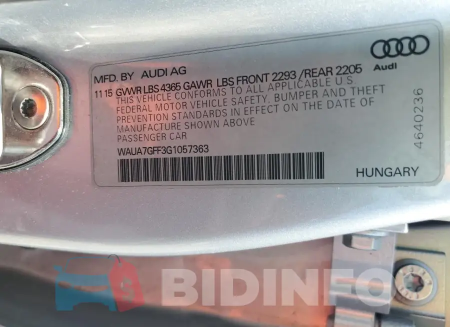 WAUA7GFF3G1057363 Photo# 12