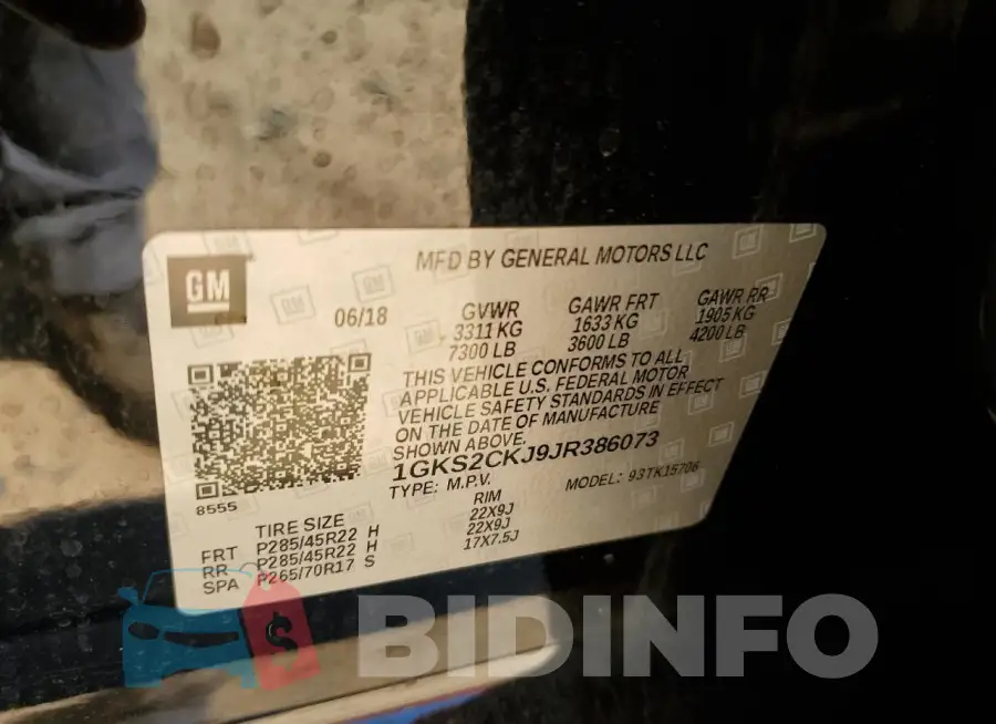 1GKS2CKJ9JR386073 Photo# 13