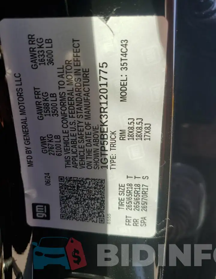 1GTP5BEK3R1201775 Photo# 13