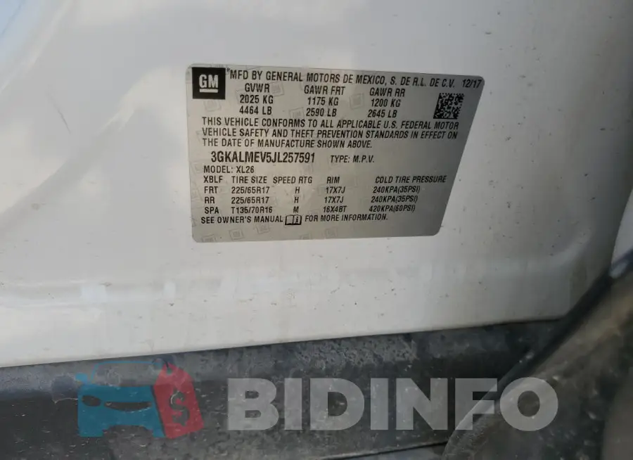 3GKALMEV5JL257591 Photo# 13