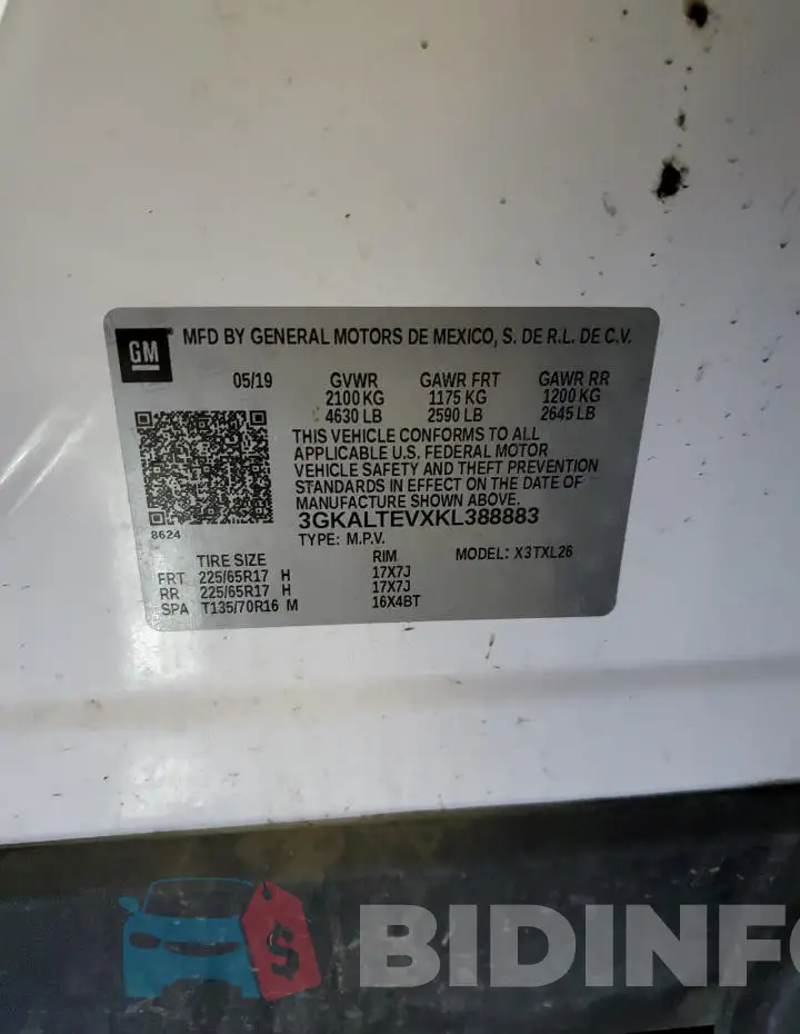 3GKALTEVXKL388883 Photo# 14