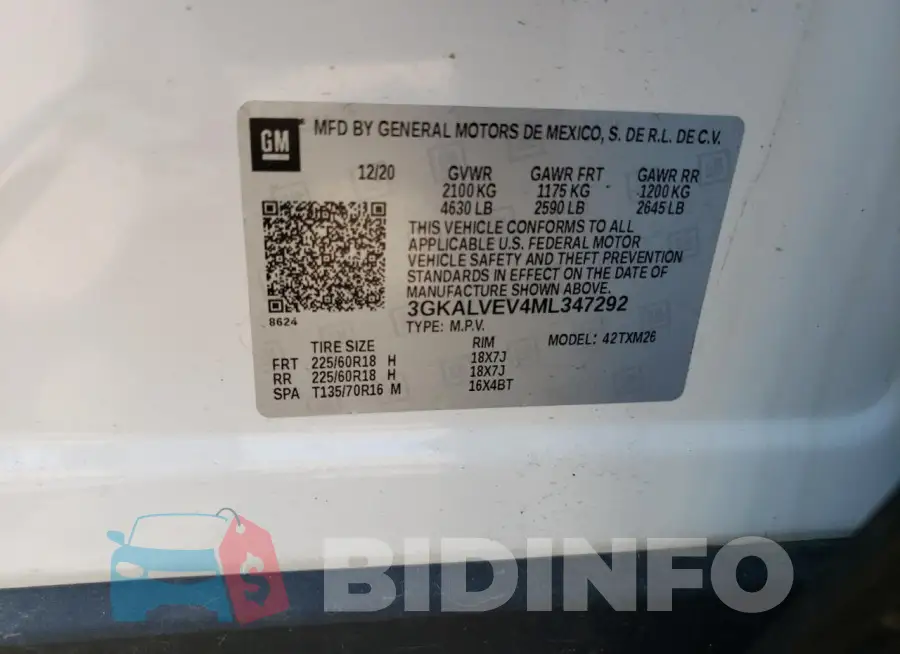 3GKALVEV4ML347292 Photo# 13