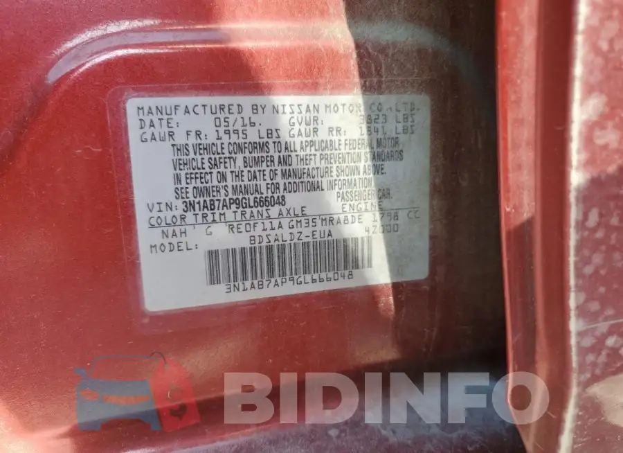 3N1AB7AP9GL666048 Photo# 12