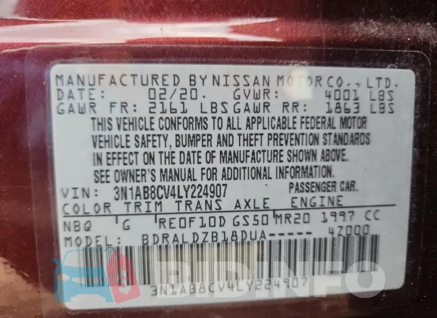 3N1AB8CV4LY224907 Photo# 12