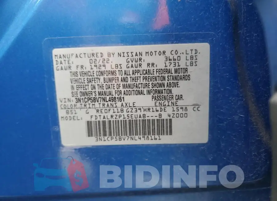 3N1CP5BV7NL498161 Photo# 12