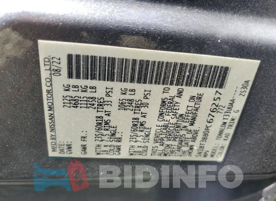 5N1BT3BB0PC676257 Photo# 14