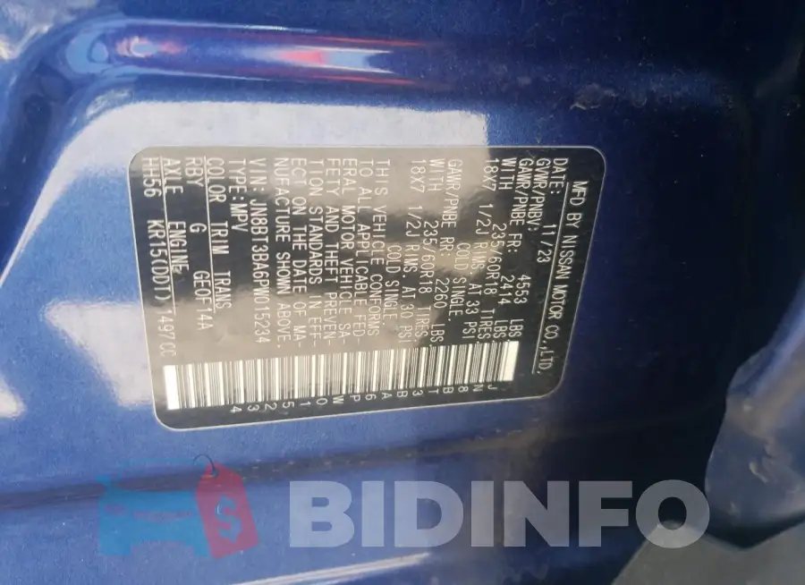 JN8BT3BA6PW015234 Photo# 14