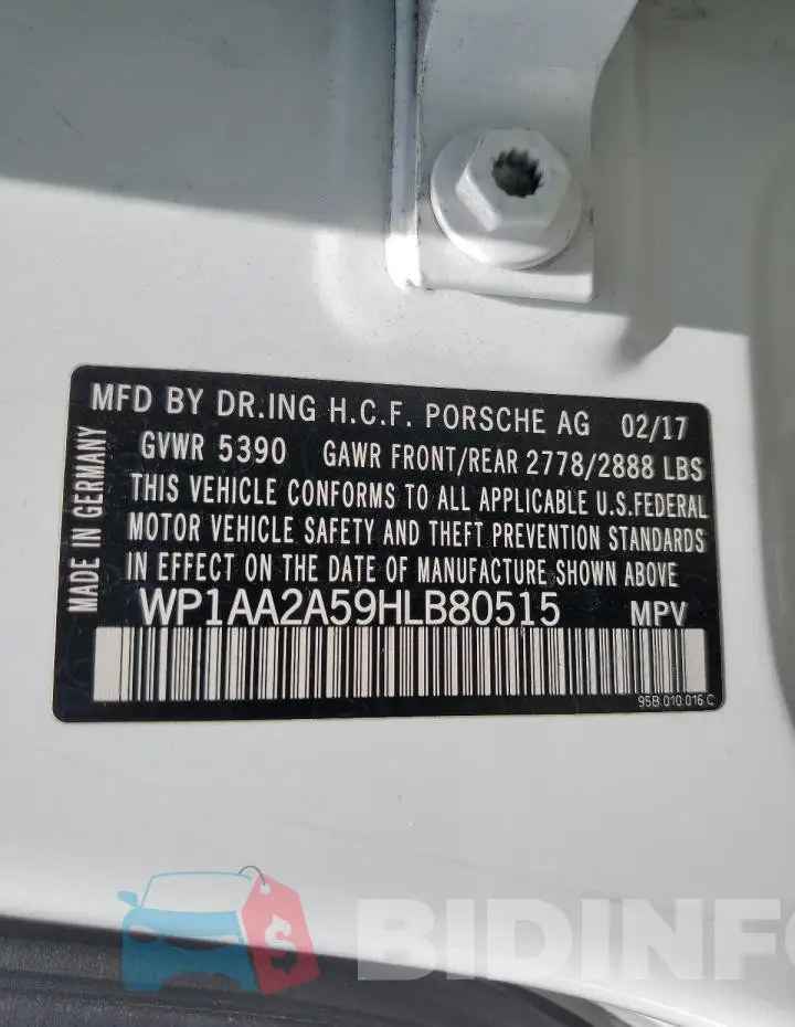 WP1AA2A59HLB80515 Photo# 14