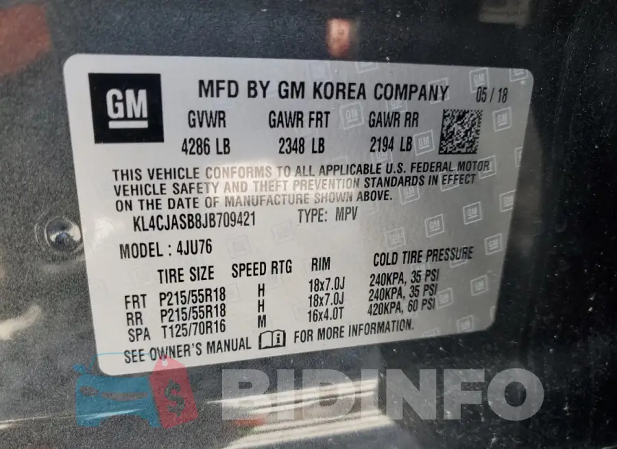 KL4CJASB8JB709421 Photo# 12
