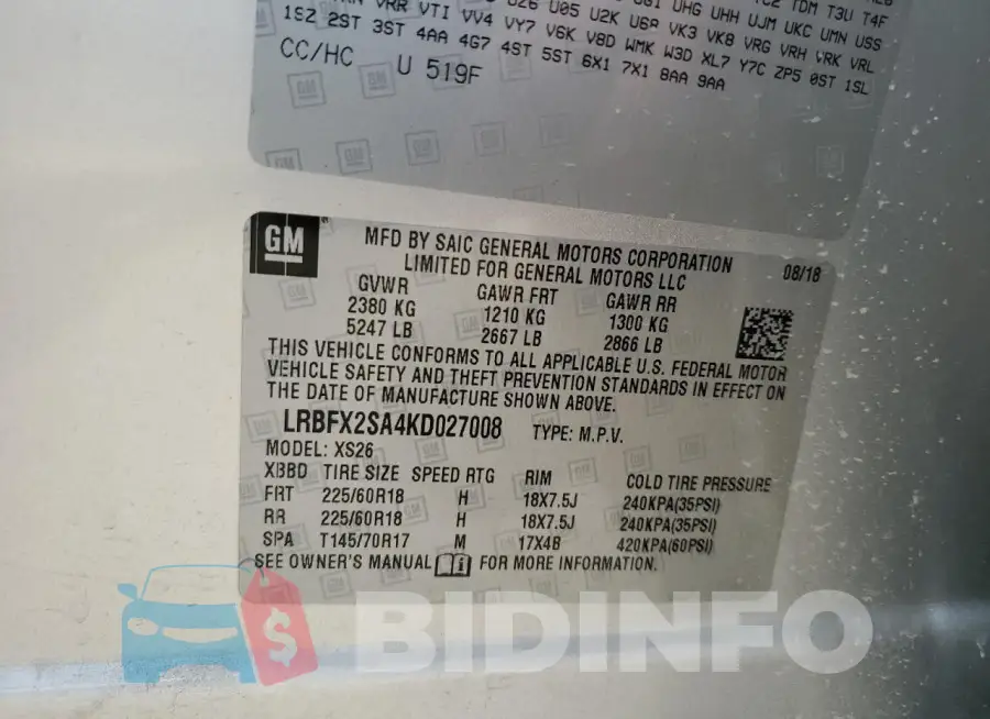 LRBFX2SA4KD027008 Photo# 12