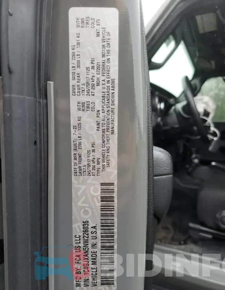 1C4GJXAN5NW226036 Photo# 12