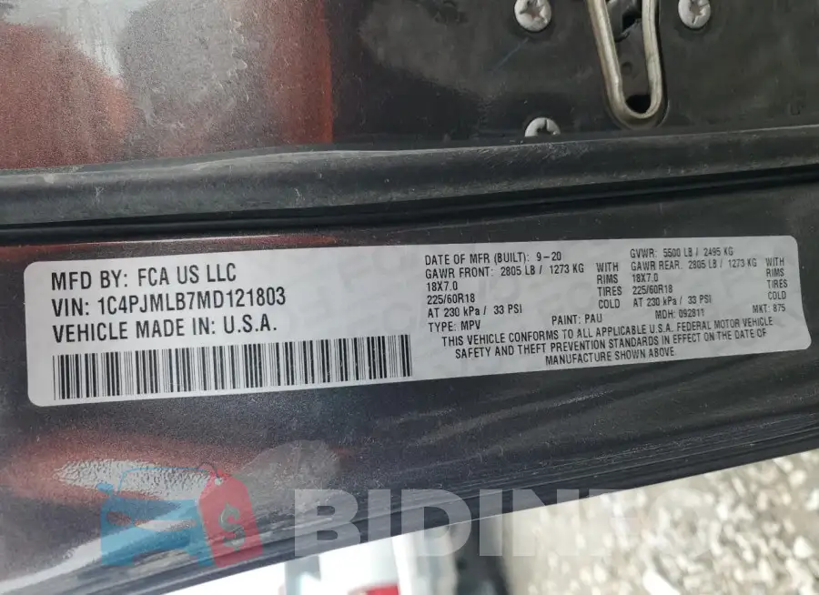 1C4PJMLB7MD121803 Photo# 13