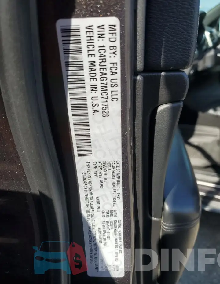 1C4RJEAG7MC717528 Photo# 13