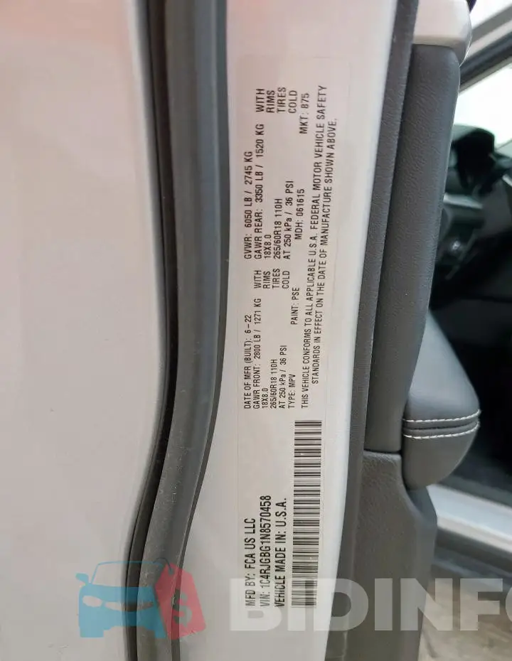 1C4RJGBG1N8570458 Photo# 13