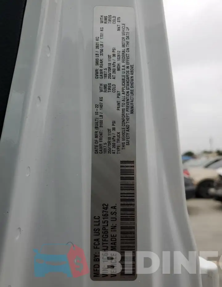 1C6HJTFG6PL516742 Photo# 12