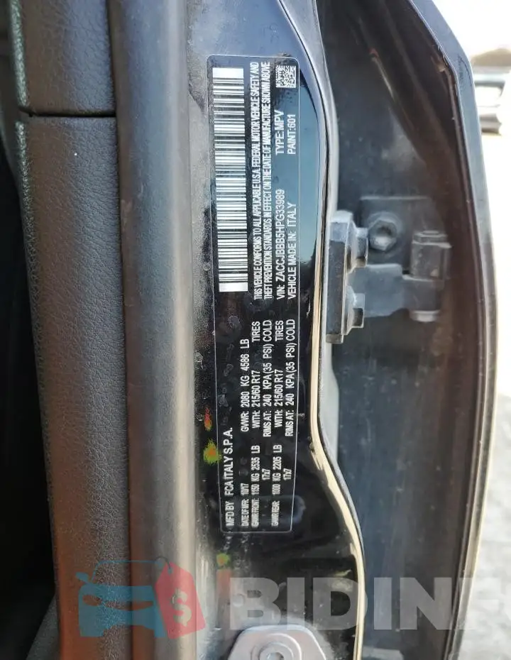ZACCJBBB5HPG33989 Photo# 14