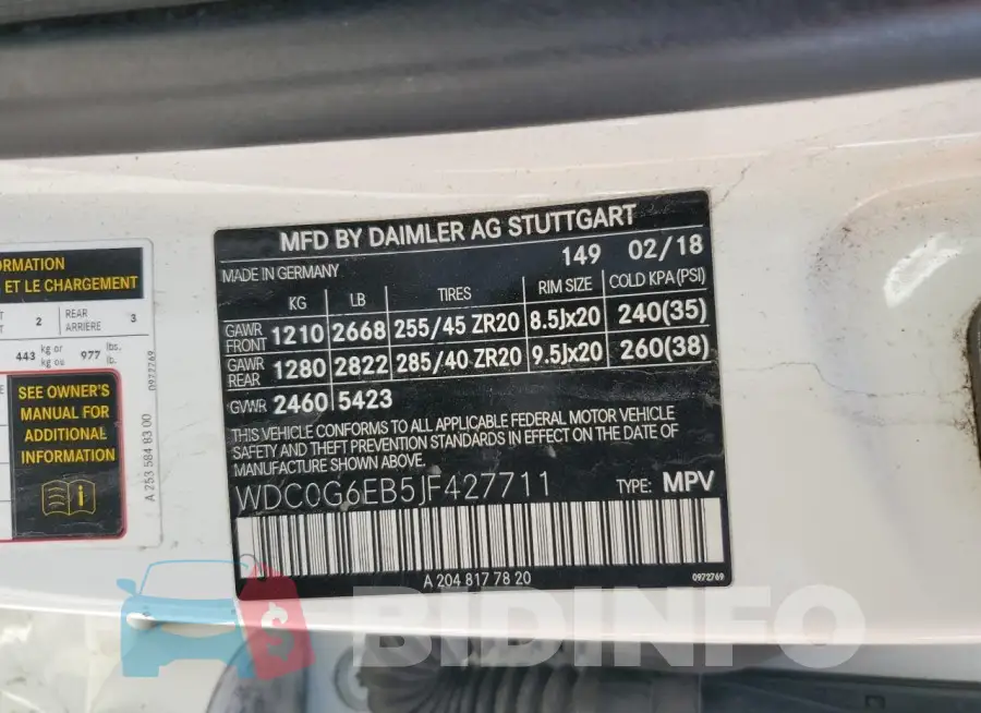 WDC0G6EB5JF427711 Photo# 13