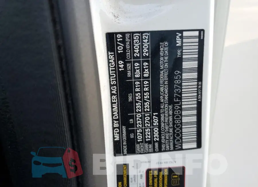 WDC0G8DB9LF737859 Photo# 14
