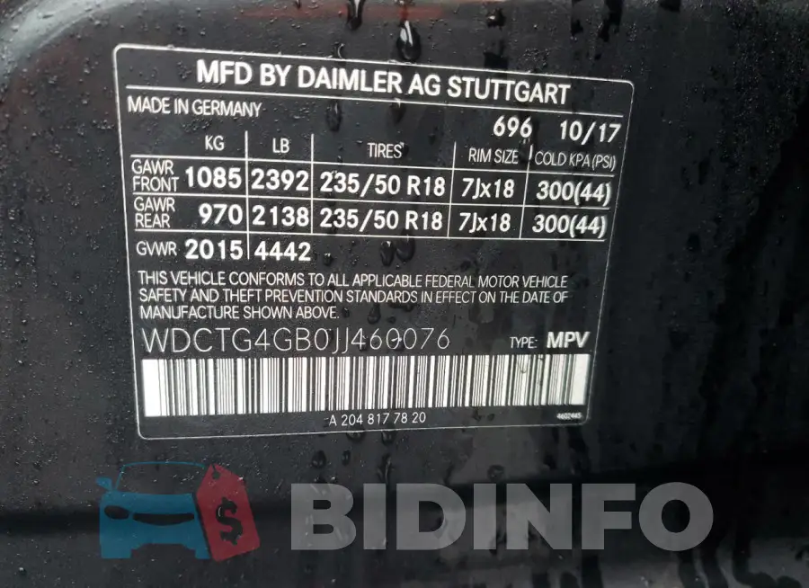 WDCTG4GB0JJ460076 Photo# 12