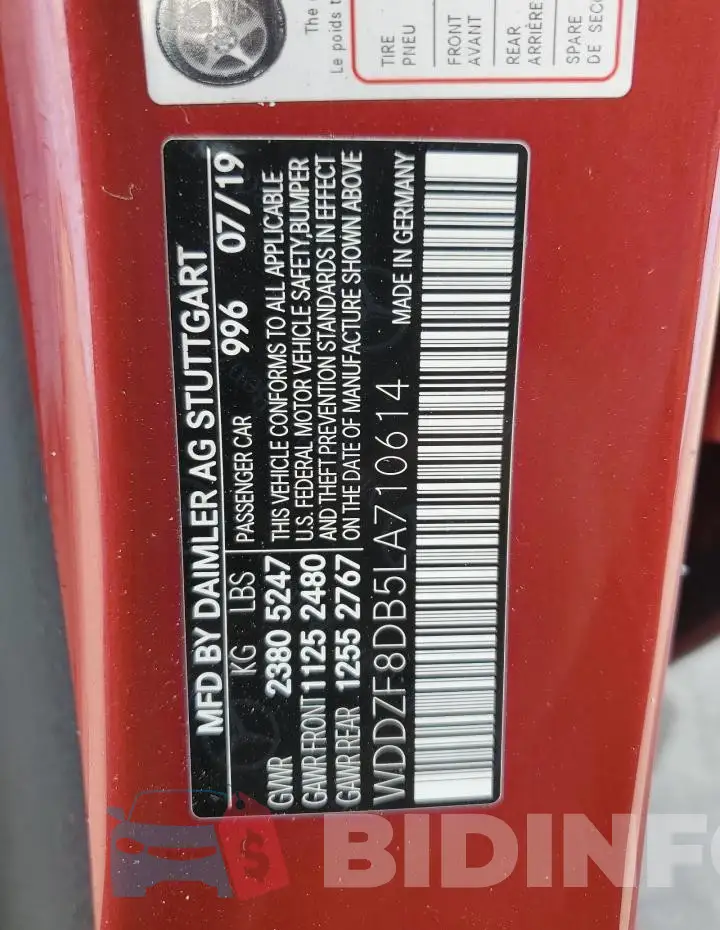 WDDZF8DB5LA710614 Photo# 13