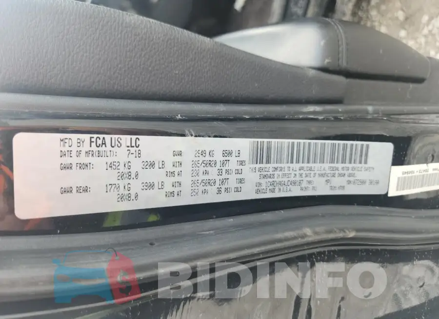 1C4RDHAG4JC490187 Photo# 13