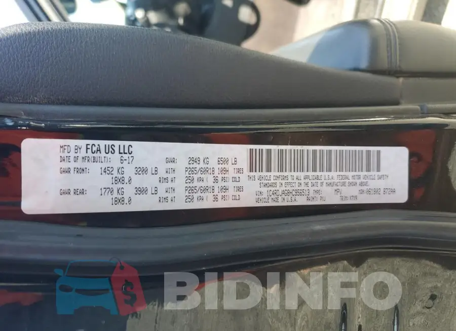 1C4RDJAG8HC956513 Photo# 13