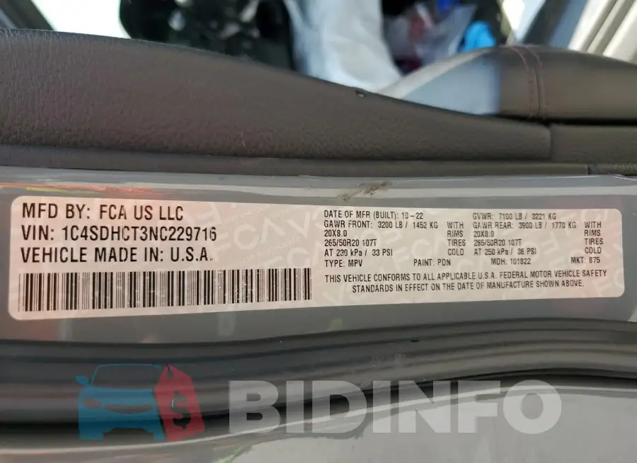 1C4SDHCT3NC229716 Photo# 13