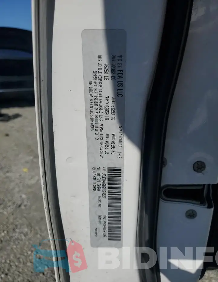 2C3CDXAG8GH174527 Photo# 13