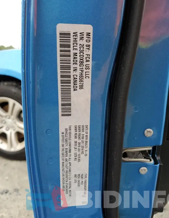 2C3CDXBG1PH656786 Photo# 13