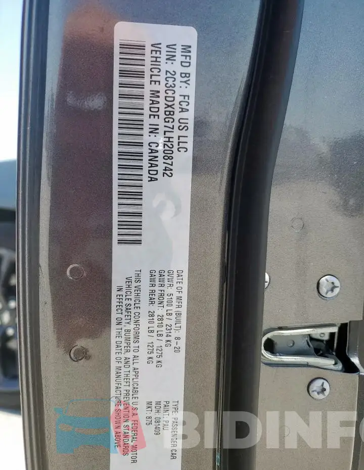 2C3CDXBG7LH208742 Photo# 12
