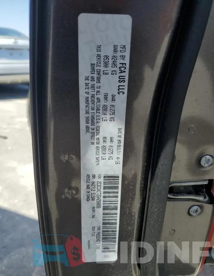 2C3CDXCT2GH258899 Photo# 13