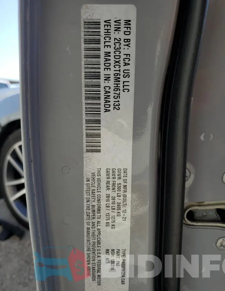 2C3CDXCT6MH675132 Photo# 13