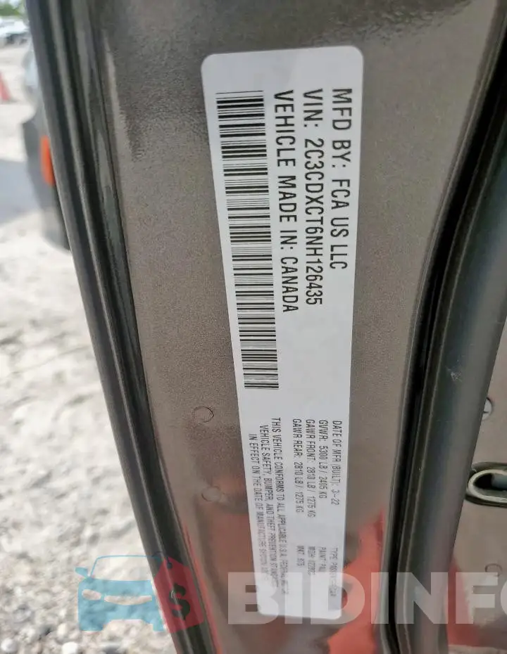 2C3CDXCT6NH126435 Photo# 12