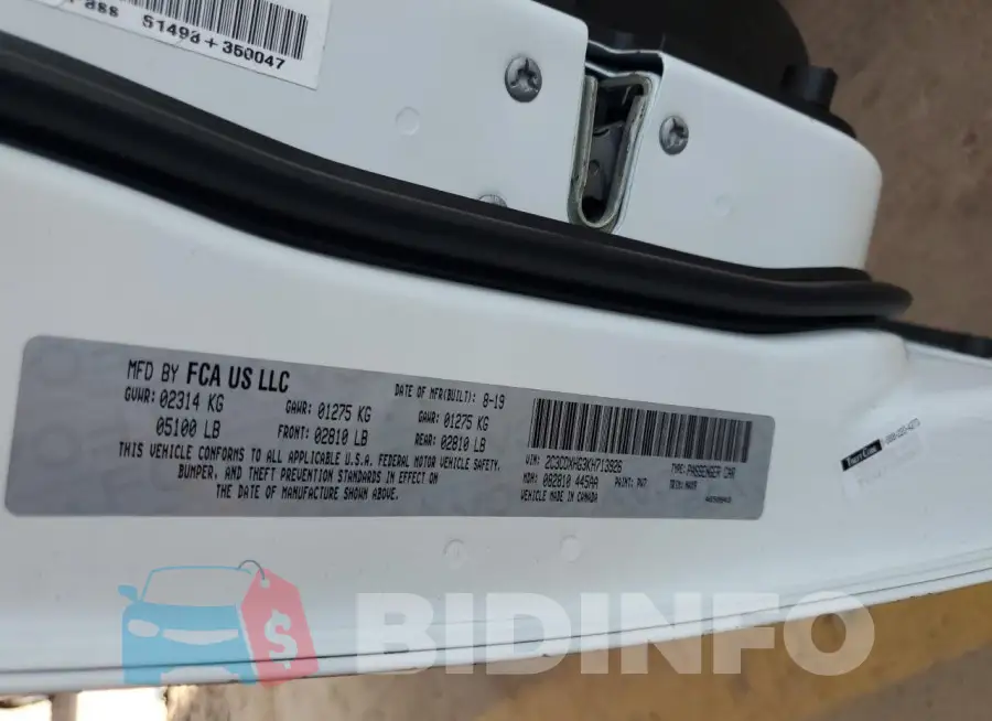 2C3CDXHG3KH713926 Photo# 12
