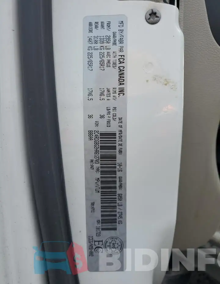2C4RDGBG2HR612703 Photo# 14