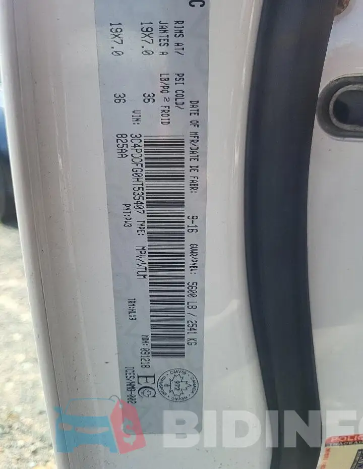 3C4PDDFG0HT535407 Photo# 13