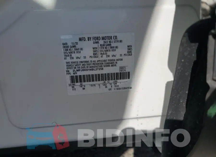 2LMPJ8K91NBL27258 Photo# 14