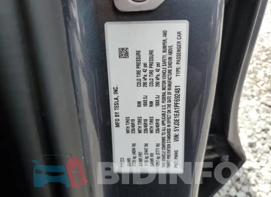 5YJ3E1EA1PF692481 Photo# 12