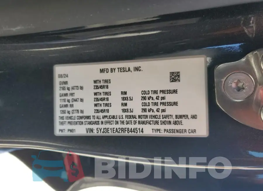 5YJ3E1EA2RF844514 Photo# 12
