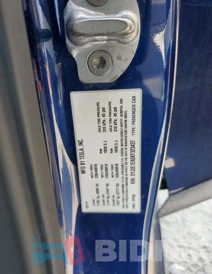 5YJ3E1EA5KF323437 Photo# 13