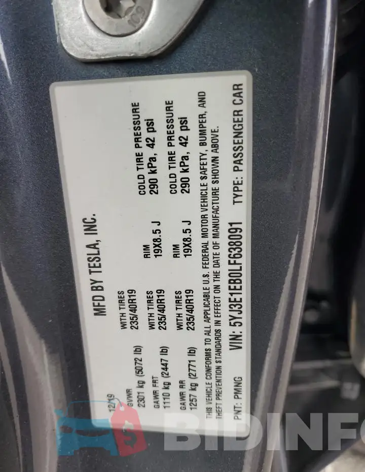 5YJ3E1EB0LF638091 Photo# 12