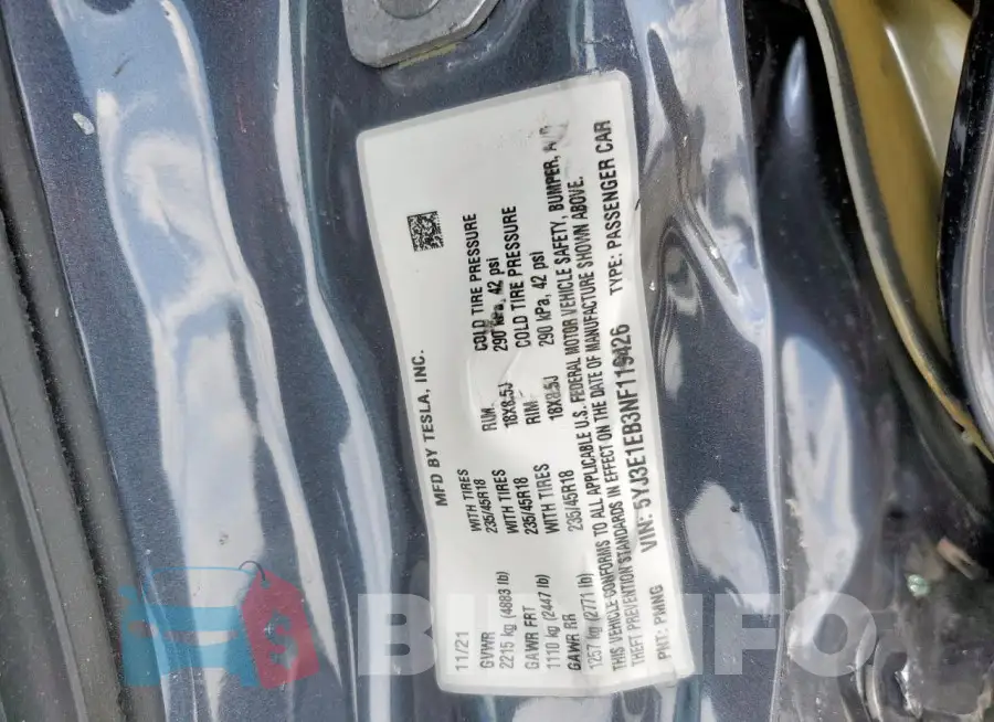 5YJ3E1EB3NF119426 Photo# 13