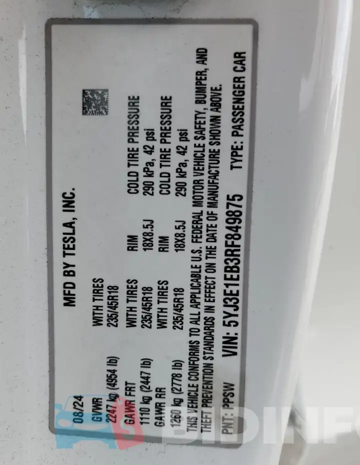 5YJ3E1EB3RF849875 Photo# 12