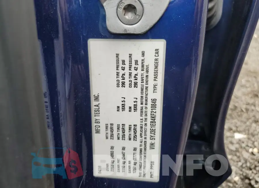 5YJ3E1EB4KF210846 Photo# 12